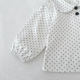 MQTIME  -  Spring New Baby Long Sleeve Clothes Set Baby Girl Peter Pan Collar Polka Dot Tops + Shorts 2pcs Suit Toddler Cotton Outfits