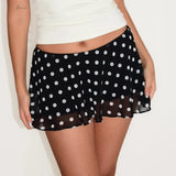 MQTIME  -  High Street Summer All Match Thin Polka Dot Print Pleated Chiffon Skirts Y2k Aesthetic High Street American Mini Jupe Punk Skirt