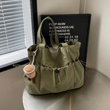 MQTIME  -  Casual Commuter Large Capaci Nylon Tote Bag Women's New 2025 College Student Class Bag Commuter Single oulder Tote Bag