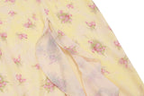  MQTIME  -  Summer Flower Print French Temperament Irregular Hem V Neck Sleeveless High Waist Dresses