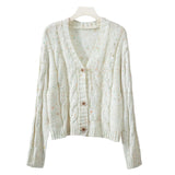 MQTIME  -  Colorful long sleeved button sweater cardigan for autumn and winter, soft and sticky thick thread thin women's knitted sweater
