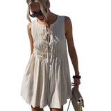 MQTIME  -  Cross border Foreign Trade Summer New Women's Round Neck Strap Dress from Europe and America