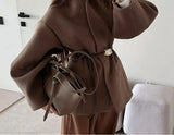 MQTIME  -  Autumn and Winter New High-end Collection Waist Woolen Coat, Women's Design Sense, Temperament and Fashion 2025