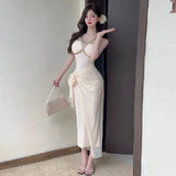 MQTIME  -  Woman Dress Sexy Sleeveless Mesh Patchwork Bandage Slim Temperament Backless Party Dresses Elegant Summer Fashion