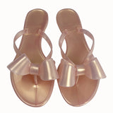 MQTIME  -  Summer Jelly Slippers Women Butterfly PVC Sweet Beach Pull On Flat Solid Ladies Versatile Fashion Anti slip Slippers