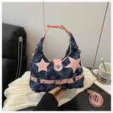 MQTIME  -  American Retro Buckle Cowboy Pentagram Punk Shoulder Bags Crossbody Bag Large Capacity Storage Bags Wallet Woman Bag