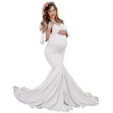  MQTIME  -  Maternity's Short Sleeve Dresses Sexy V Neck Gown Maxi Long Photography  for Pregnant Women Pregnancy Photo Shoot