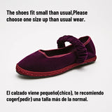 MQTIME  -  Pleated Elastic Band Velvet Ballet Flats Shoes Women Spring Autumn Gray Hand Stitch Mary Janes Casual Streetwear Slip-on Loafers