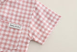 MQTIME  -  Summer Toddler Girl Outfits Set Korean Kids Clothes Fashion Plaid Cotton Short Sleeve Tops+Shorts Baby Boutique Clothing B069