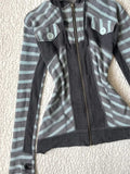 MQTIME  -  Winter Coat Y2k Stripes Vintage Punk Goth 90s Aesthetic Harajuku Streetwear Jackets Fashion Hoodie Grunge Casual Top Casual Emo