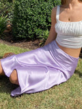 MQTIME  -  Women Chic Satin Solid Midi Skirt Lady High Waist Zipper Slim Calf-length Loose Fishtail Skirts 2026 Daily Street Casual Wear
