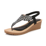 MQTIME  -  Boho Sandals Bling Bling Beach Style Women Shoes Crystal Vacation Sandals Flip Flop Shoes Bohemian Casual Shoes