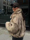 MQTIME  -  Warm Thick Lapel Fluffy Fur Coat For Women Casual Long Sleeve Faux Fur Female Jacket 2024 Winter High Street Commuting Outerwear