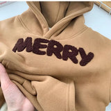 MQTIME  -  New Winter Toddler Girls Hoodies Letter Jacquard Plus Fleece Kids Baby Girls Sweatshirt Hooded Thicken Little Boys Pullovers