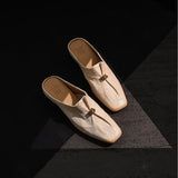 MQTIME  -  Retro Women's Shoes Exquisite Soft Leather Mueller Slippers for Woman Fashion Vacation Casual Shoes Designer Shoes Zapatos Mujer