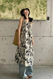 MQTIME  -  Summer Chinese style French camisole dress with a niche design feel, sleeveless floral long dress M-4XL 100kg