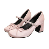 MQTIME  -  Sweet Style Women's Mary Jane Shoes Exquisite Rhinestone High Heels for Woman Fashion Casual Shoes Designer Shoes Zapatos Mujer