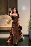 MQTIME  -  Women's Elegant Ruffles Long Dresses Fashion Spaghetti Strap Sleeveless Princess Party Dress Summer Slim Waist Casual Vestidos