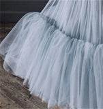 MQTIME  -  Flower Girl Dress For Wedding Tulle Fluffy Sleeveless Ruffles Beading Princess Birthday Party First Communion Ball Gowns Dress