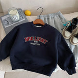  MQTIME  -  Kids Baby Boys Sweatshirt Letter Printed Thicken Warm Toddler Boys Pullovers New Winter Casual Infant Boys Fleece Hoodies
