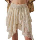 MQTIME  -  Spring/summer Women's Y2k Lace Skirt Lace Pleated Women's Skirt