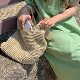 MQTIME  -  Weave Tote Bag Large Capacity Summer Beach Straw Handbag and Purse Female Bohemian Shoulder Bag for Women Ladies Travel Bag