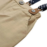 MQTIME  -  3 6 12 18 24M Infant Bodysuit Sets Formal Wedding Clothing for Baby Boy Outfit Suspender Suit Toddler Kid Birthday Party Costume