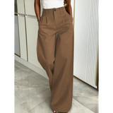 MQTIME  -  Women's High Waist Wide Leg Pants Office Work Trousers Casual Loose Fit Suit Pants for Female Streetwear Bottoms
