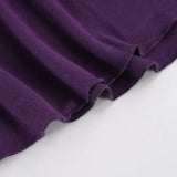 MQTIME  -  Women's Elegant Purple Low Waisted Maxi Skirt Flowy A-Line Flared Long Skirt with Elastic Waist Casual Summer Beach Dressy Skirt
