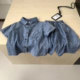 MQTIME  -  Boys' Suit Spring and Summer New Children's Clothes Korean Style Boy Baby Western Leopard Denim Two-piece Set