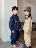  MQTIME  -  Winter New Children Plus Velvet Thick Clothes Set Boys Girls Fleece Letter Sweatshirt + Pants 2pcs Suit Kids Sports Outfits