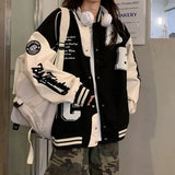 MQTIME  -  Y2k Lamb Wool Bomber Jacket Female Oversized Streetwear 2025 New Women Harajuku Fashion College Uniform Varsity Baseball Jackets