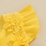 MQTIME  -  New Girl's Pit Strip Lace Splicing Flower Full Printed Flying Sleeve Jumpsuit Princess Style Cartoon Cute Climbing Dress