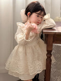 MQTIME  -  New Spring Baby Girls Princess Dresses Ruffles Lace Ball Gown Toddlers Kids Birthday Party Dress