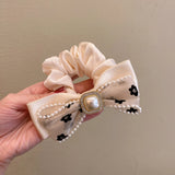 Mqtime Woman Korean Style Pearl Hair Ties Rubber Band Women Scrunchies Ponytail Holders Girls Fashion Hair Accessories Hair Tie Rope
