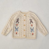 MQTIME  -  New autumn baby clothing, 0-3 year old female baby, knitted sweater embroidered long sleeved jacket