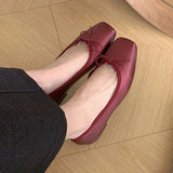 MQTIME  -  2024 Red Women New Flat Shoes Fashion Shallow Round Toe Ladies Elegant Ballerinas Soft Solse Outdoor Dress Mary Jane Shoes