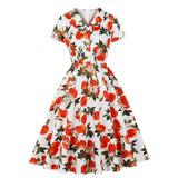  MQTIME  -  Women Summer Pin Up Casual Party Dress 2026 Short Sleeve Retro Robe 60s 50s Vintage Rockabilly 1960s 1950s Swing Dress Vestidos
