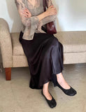 MQTIME  -  Women's Vintage Split-Toe Leather Mary Jane Flats Comfortable Soft Leather Ballet Shoes Chinese Knot Detail Daily Casual Wear