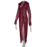  MQTIME  -  2026 Spring New Women's Sexy Tether V-Neck Split Dress Women