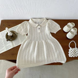 MQTIME  -  Summer Newborn Infant Baby Girls Hollow Out Knit Thin Muslin Dresses Ventilate Skirt Kids Onepiece Fashion Baby Clothing