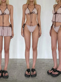 MQTIME  -  Y2k Print High Waist Fairy Sweet 3 Piece Bikini Women Sexy Split Trendy Swimwear Beach Vacation Summer Party Wear New