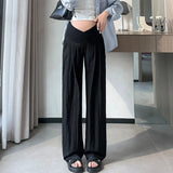 Mqtime Slouchy Style Pants for Maternity Summer Wide Leg Loose Straight Across V Trousers for Pregnant Women Yamamoto Youth Pregnancy