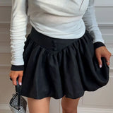MQTIME  -  Fashion Bubble Women's Mini Skirt High Waist Casual Streetwear Sweet Coquette Preppy Style Party Skirt Female Skirts