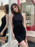 MQTIME  -  Summer Sexy Women Knit Dress Sleeveless Wrap Hip Mini Dresses Purple Slim Fit Hot Girls Dresses