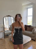 MQTIME  -  Fashion Contrasting Polka Dot Sling Women Summer Dress Elegant Square Collar Sleeveless Bodycon Mini Dresses Lady Vacation Gown