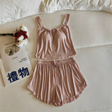 MQTIME  -   Modal Sleeveless Sleepwear Women's Shorts Pijama Pajamas Summer 2 Piece Set Of Clothes Loose Nightwear Woman Home Suit