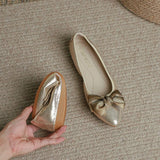 MQTIME  -  Breathable Air Mesh Flat Shoes Women Gold Silver Loafers Low Price Big Bow Ballet Slip-On Oversize 45-32 22cm Pointy Mouth