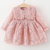 MQTIME  -  Spring Autumn Toddler Girl Clothes Korean Fashion Lace Doll Collar Long Sleeve Princess Birthday Baby Dresses Kids Dress BC1246