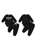 MQTIME  -  Toddler Girl Winter Knitted Outfits Floral Print Long Sleeve Sweater Elastic Waist Leggings 2 Pcs Set with Bow Detail